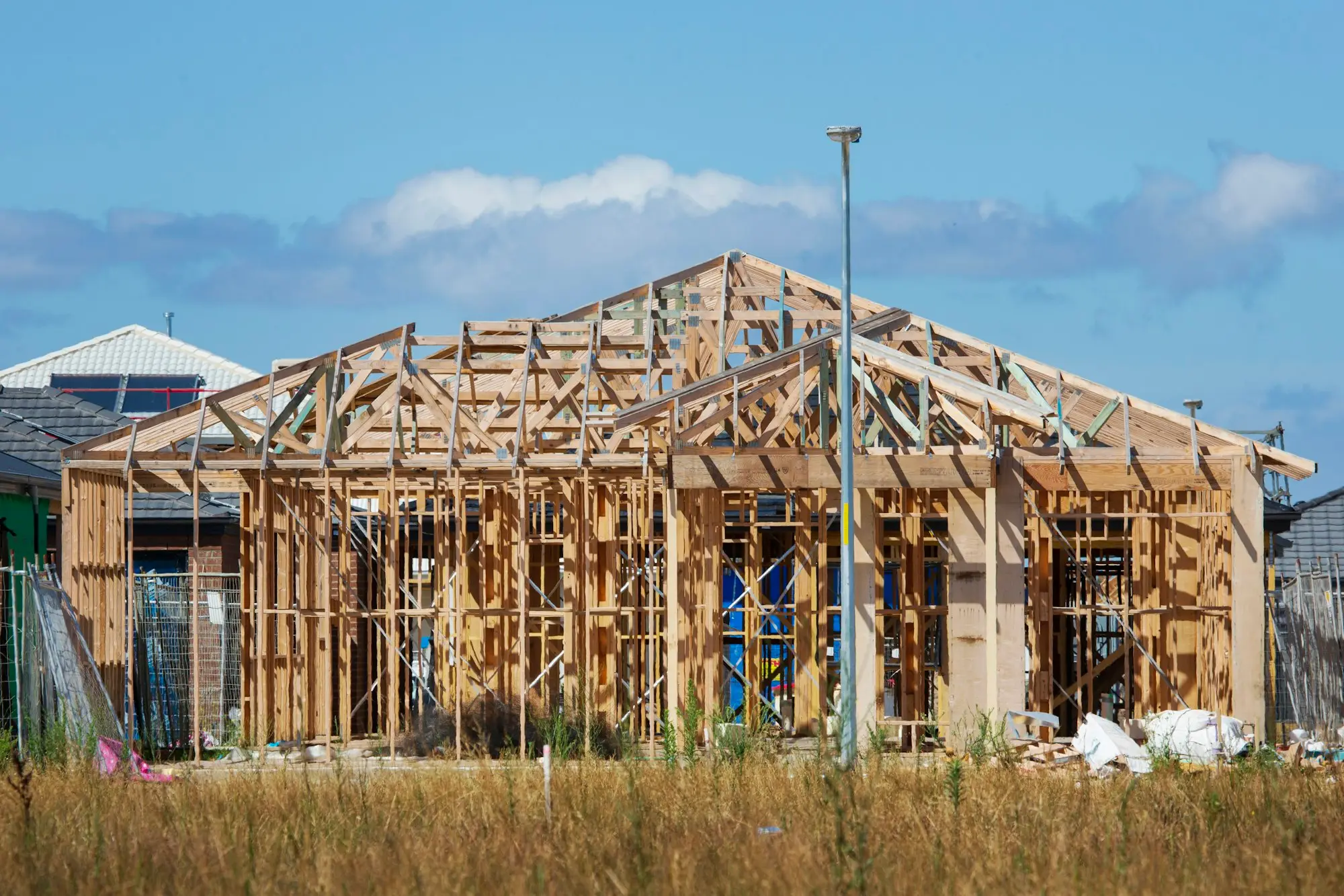 Builder framing site ute in an Australian small business setting